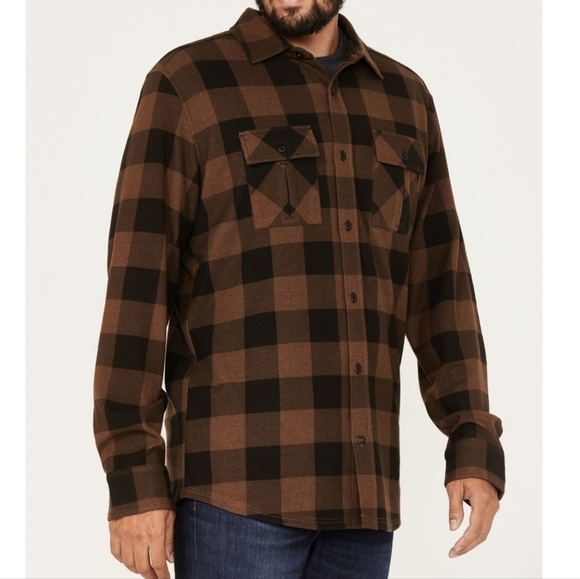 Brothers and Sons Men's Jacquard Plaid Button Down Western Shirt - Picture 11 of 12